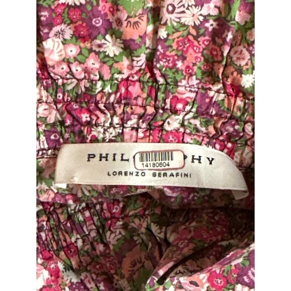 Philosophy di Lorenzo Serafini Puff Shoulder Dress in Red 2 Womens Floral - Picture 11 of 16